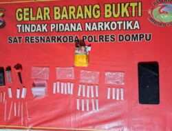 Polres Dompu Berhasil Ringkus Terduga Pengedar Narkoba Inisial ‘A’ Dengan BB Sabu 8,18 Gram DI Kecematan Kempo.